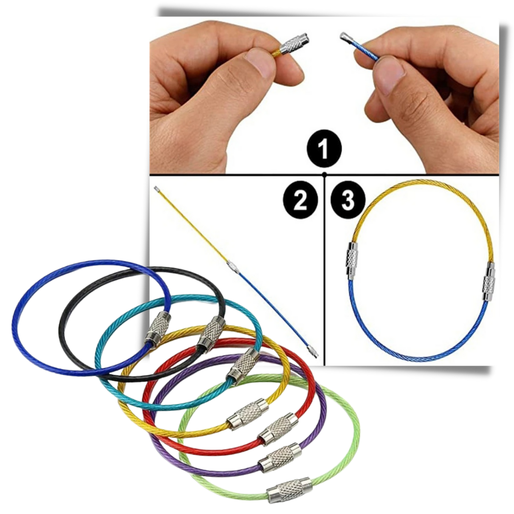 Pakke med fleksible nøkkelringer