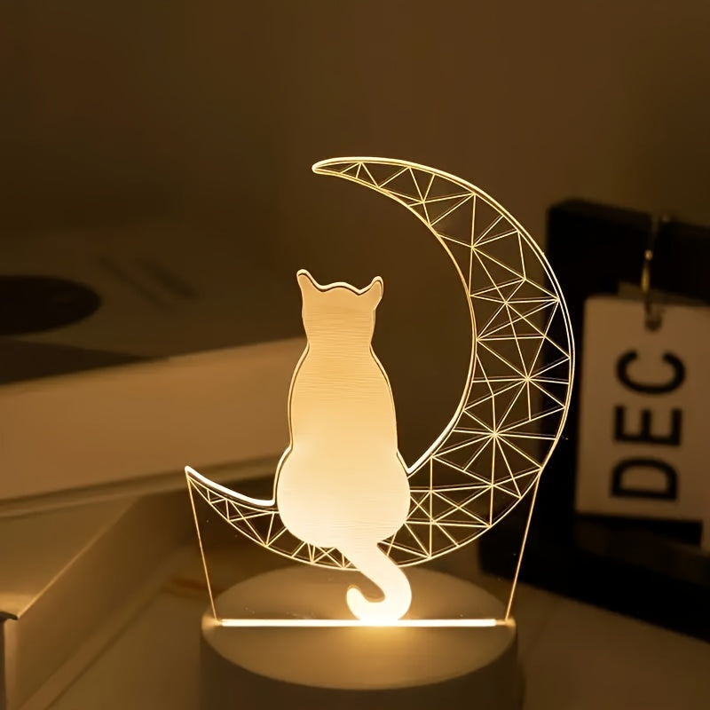 Norvo | LunaCat - 3D Nattlampe med Måne Design