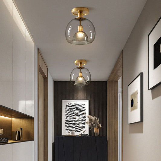 Norvo | Moderne Grå Glass Taklampe for Gang & Inngangsbelysning