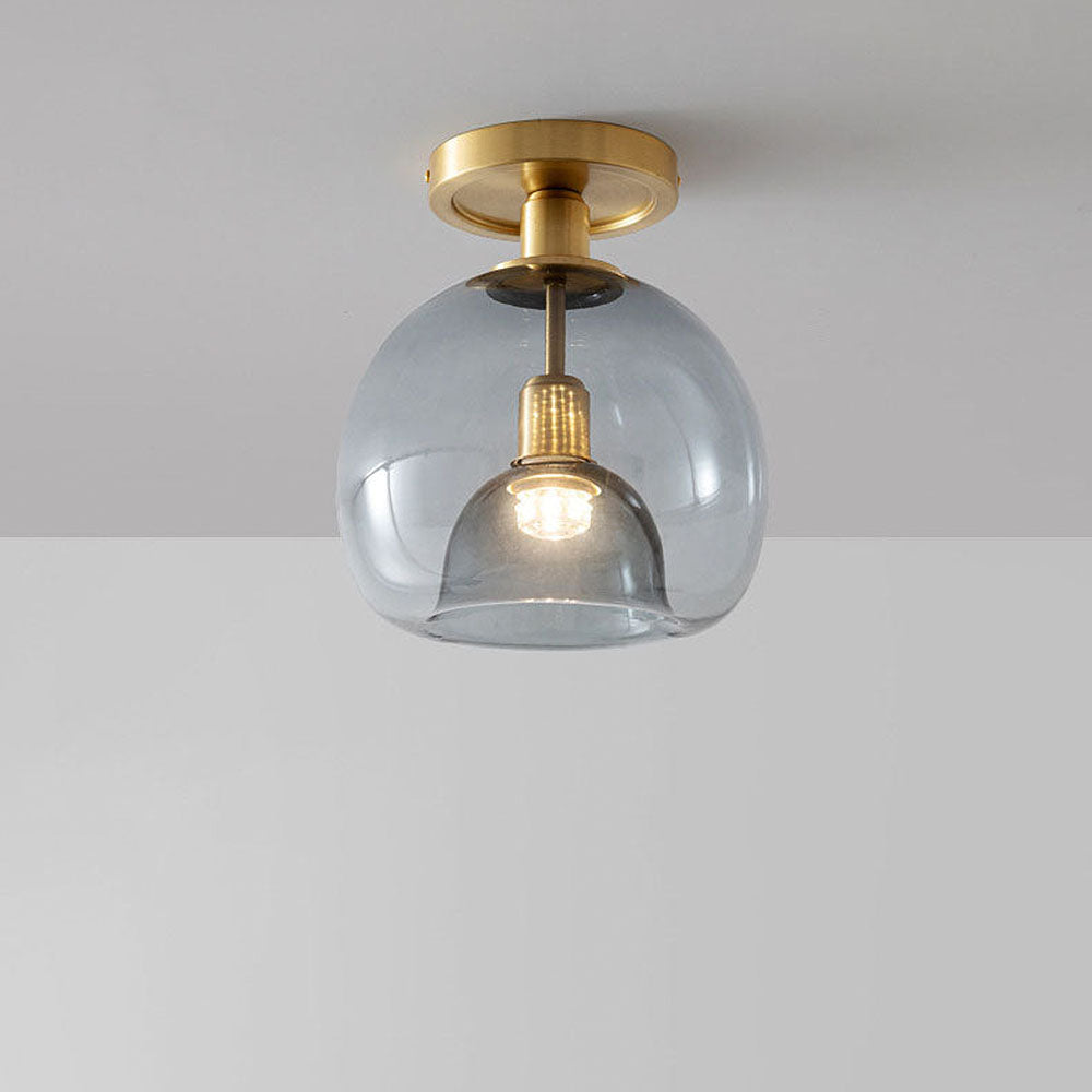Norvo | Moderne Grå Glass Taklampe for Gang & Inngangsbelysning
