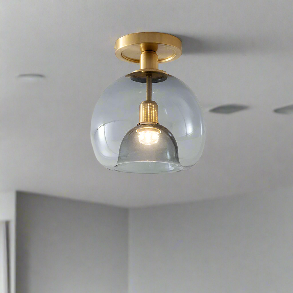Norvo | Moderne Grå Glass Taklampe for Gang & Inngangsbelysning