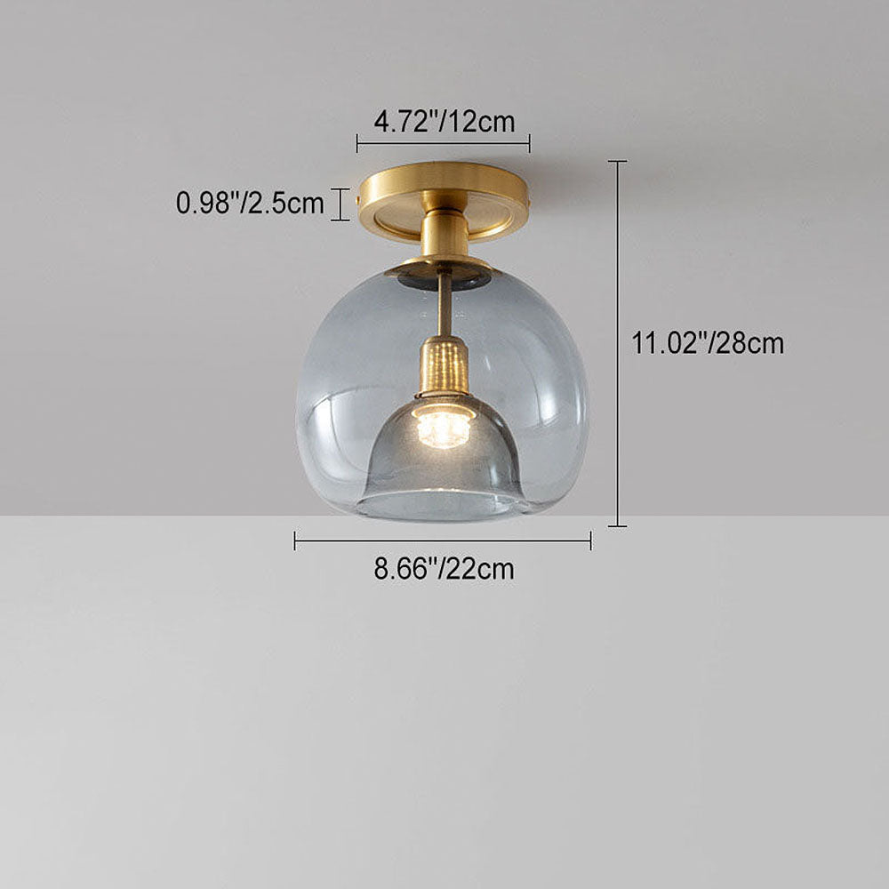 Norvo | Moderne Grå Glass Taklampe for Gang & Inngangsbelysning