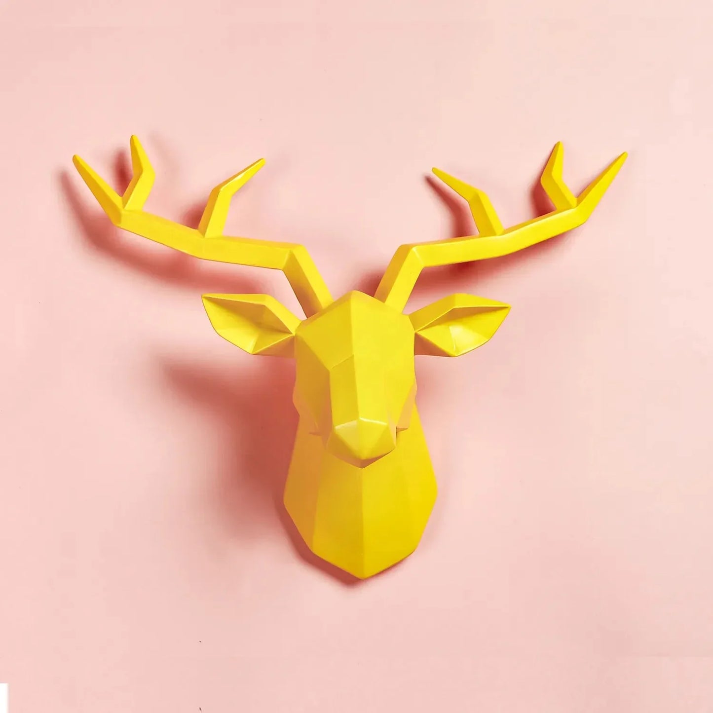 Norvo | Hjort Hode Skulptur Dyrs Statuett Figurer Veggmontering Kreativ Elg Kunst Gevir Statuett for Kontorinnredning Vegghengende