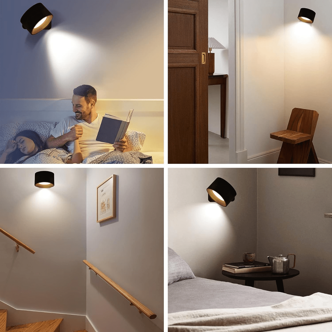 Norvo | FlexiLamp – Trådløs, Oppladbar Vegglampe med 360° Rotasjon