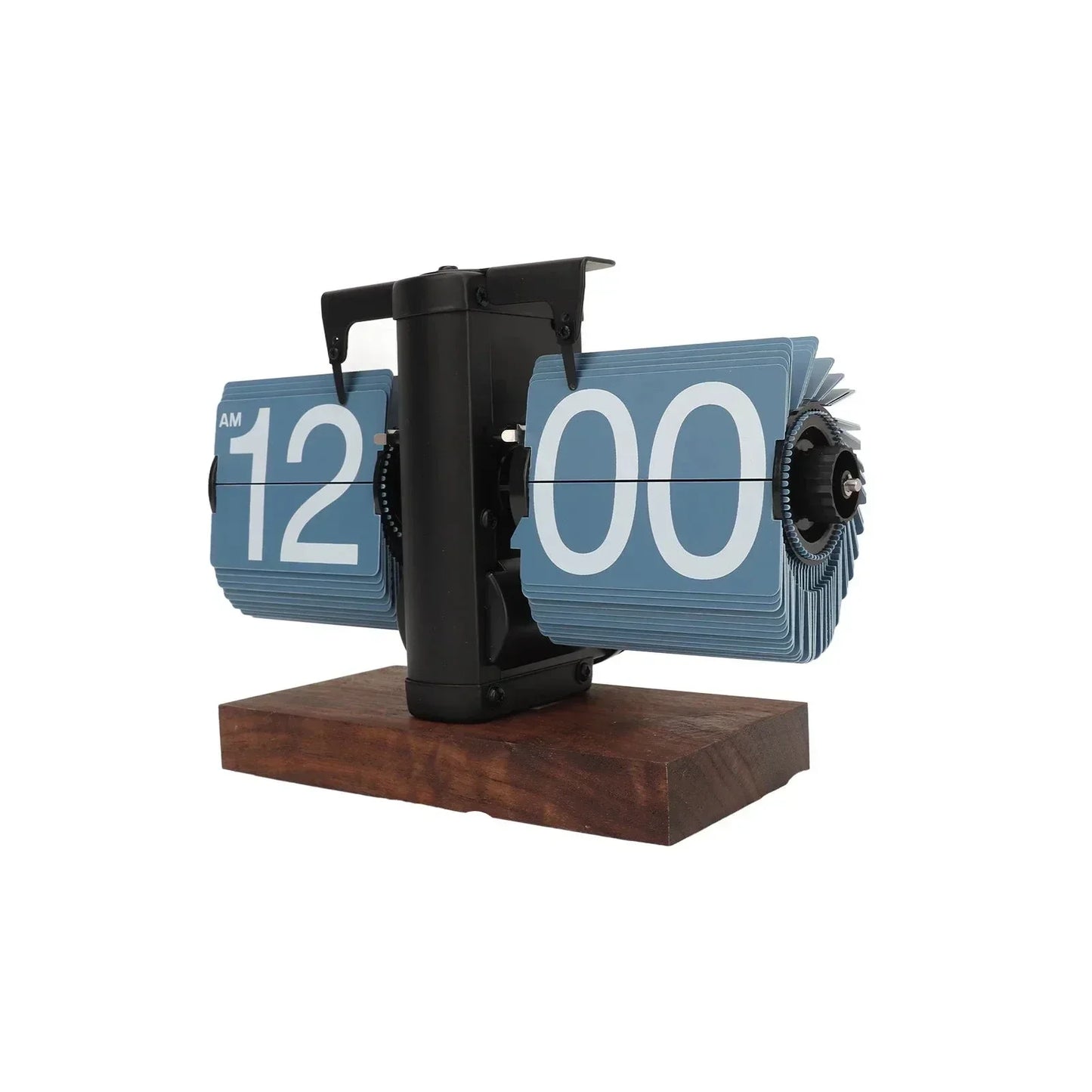 Norvo | Silvara – Vintage Flip Down Clock in Valnøtt Tre | Retro Mekanisk Design