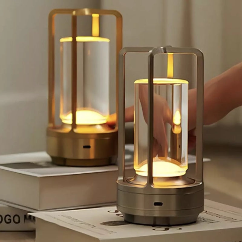 Norvo | Moderne Trådløs Nordisk Skrivebord- og Nattlampe med Berøringskontroller – Slank Oppladbar LED-lys for Hjemmedekor, Stuer og Moderne Soverom -