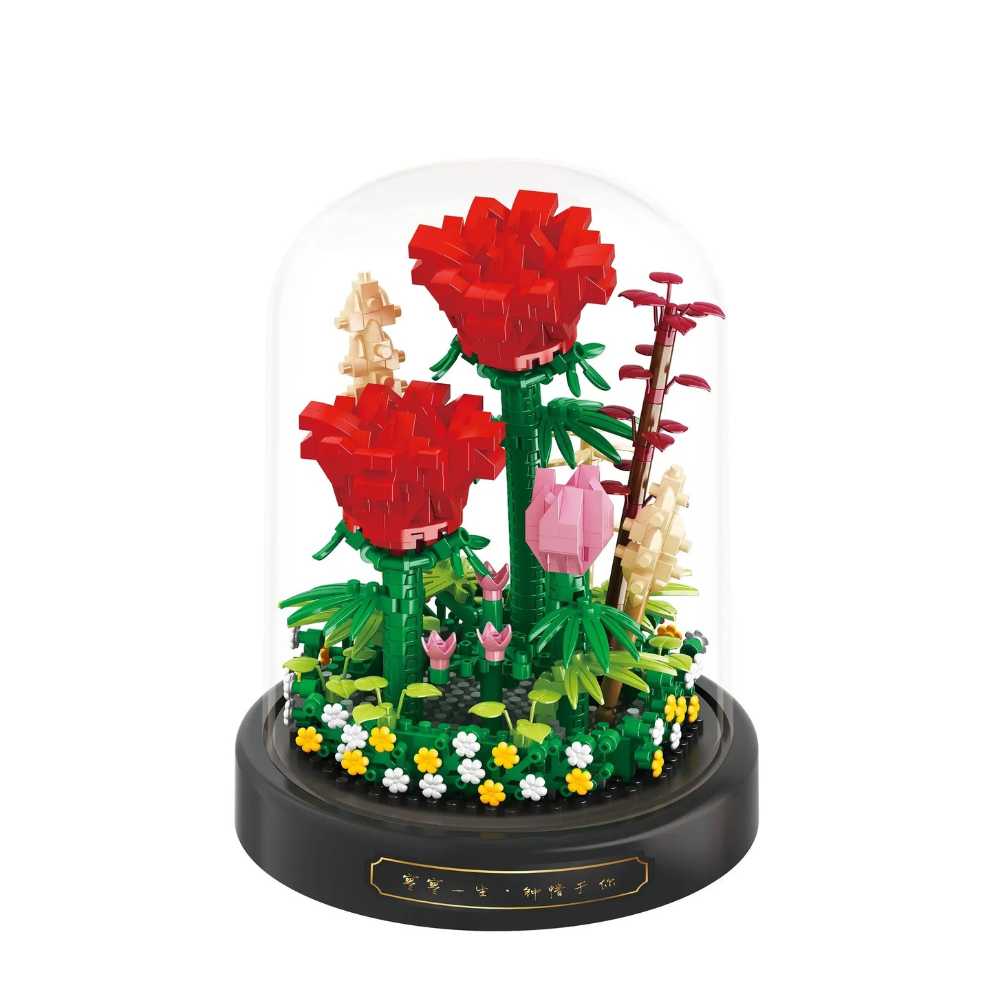 Norvo | Diy Mikro Blomster Byggekuber Mini Murstein Partikler Evig Liv Blomster Hjem Dekorasjon Monteringspuslespill Leketøysgave til Barn