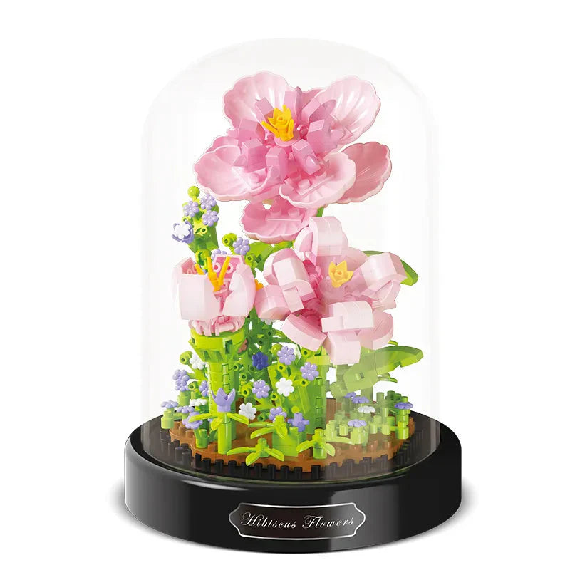 Norvo | Diy Mikro Blomster Byggekuber Mini Murstein Partikler Evig Liv Blomster Hjem Dekorasjon Monteringspuslespill Leketøysgave til Barn
