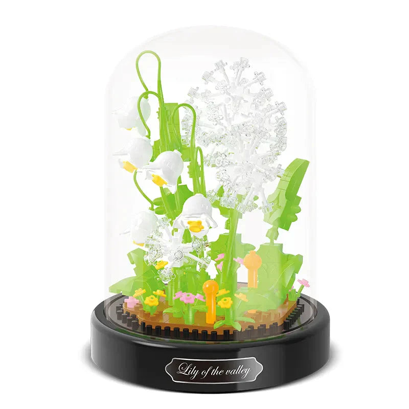 Norvo | Diy Mikro Blomster Byggekuber Mini Murstein Partikler Evig Liv Blomster Hjem Dekorasjon Monteringspuslespill Leketøysgave til Barn
