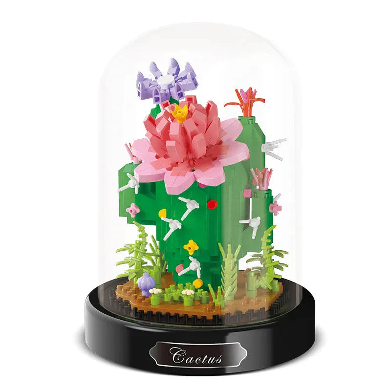 Norvo | Diy Mikro Blomster Byggekuber Mini Murstein Partikler Evig Liv Blomster Hjem Dekorasjon Monteringspuslespill Leketøysgave til Barn