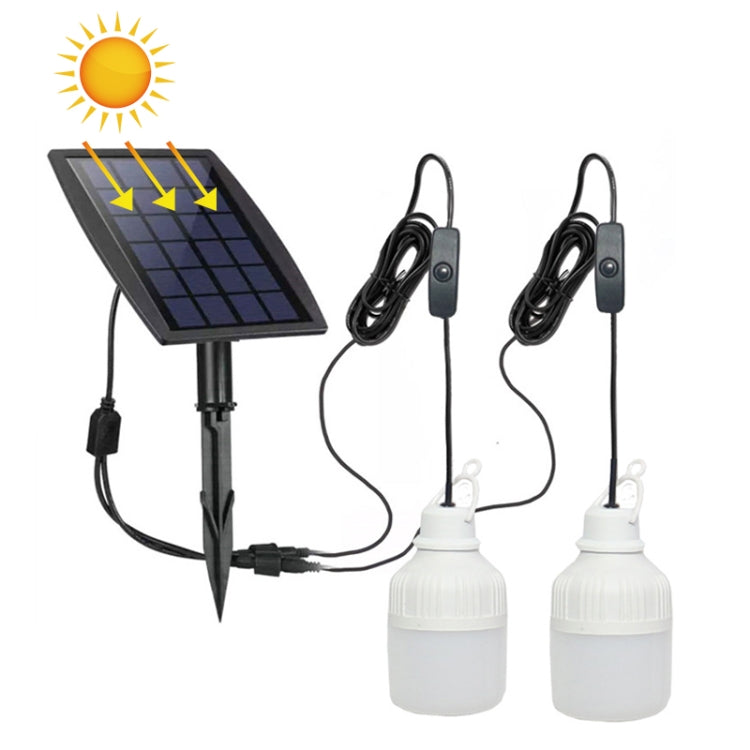 SNF-0092 3W Hvit Lys Sol Lantern Belysning Pære Utendørs IP44 Vanntett LED En for To Belysningssystem Split Hage Lampe, Lengde:5m