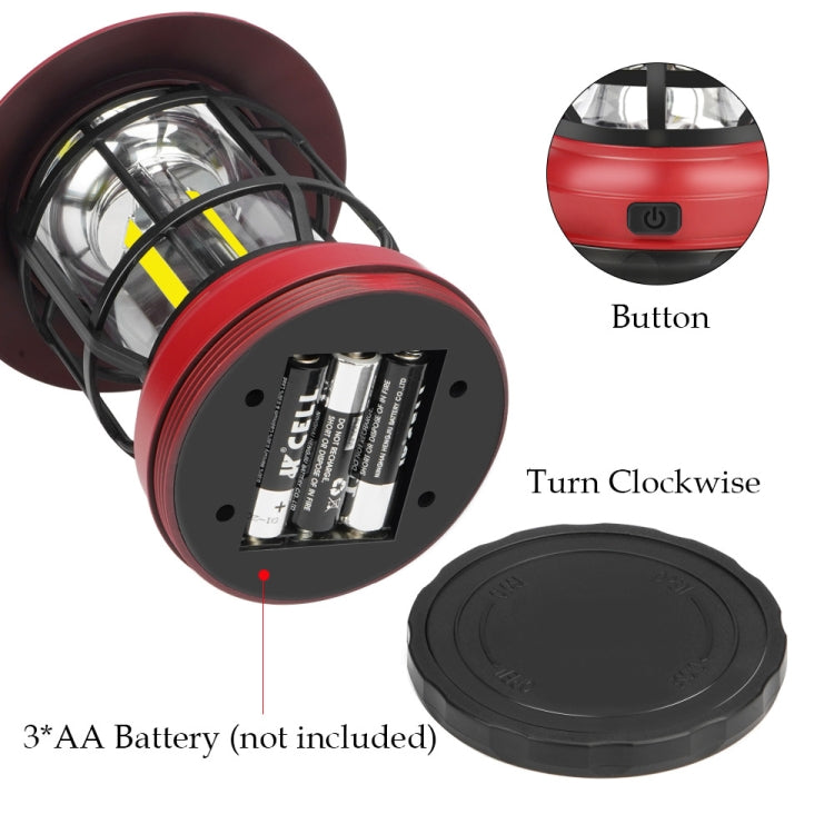 Bærbar Retro Hengende Lampe Lantern Camping Telt Lys, Type: Batteritype, Ikke Inkludert Batteri (Rød)