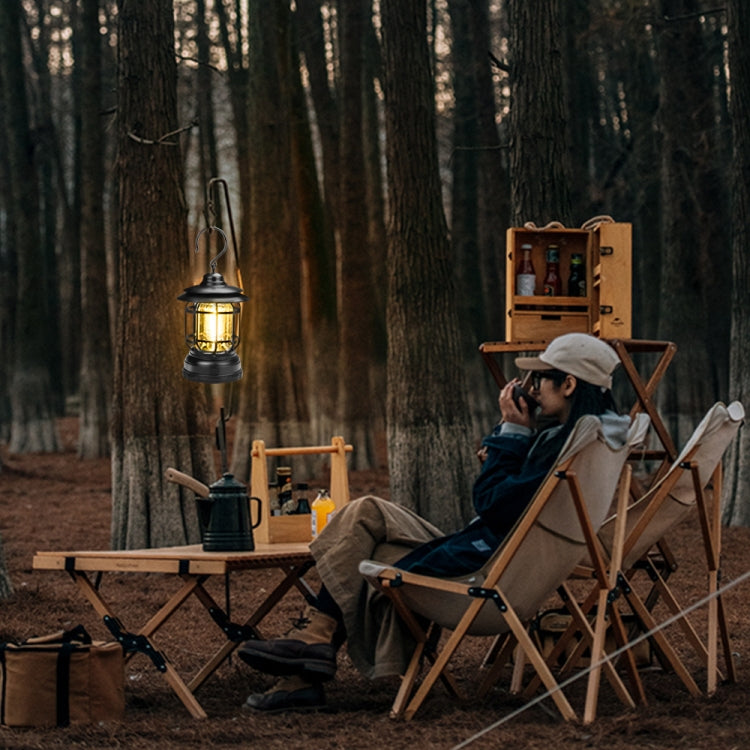 Bærbar Retro Hengende Lampe Lantern Camping Telt Lys, Type: Batteritype, Ikke Inkludert Batteri (Rød)
