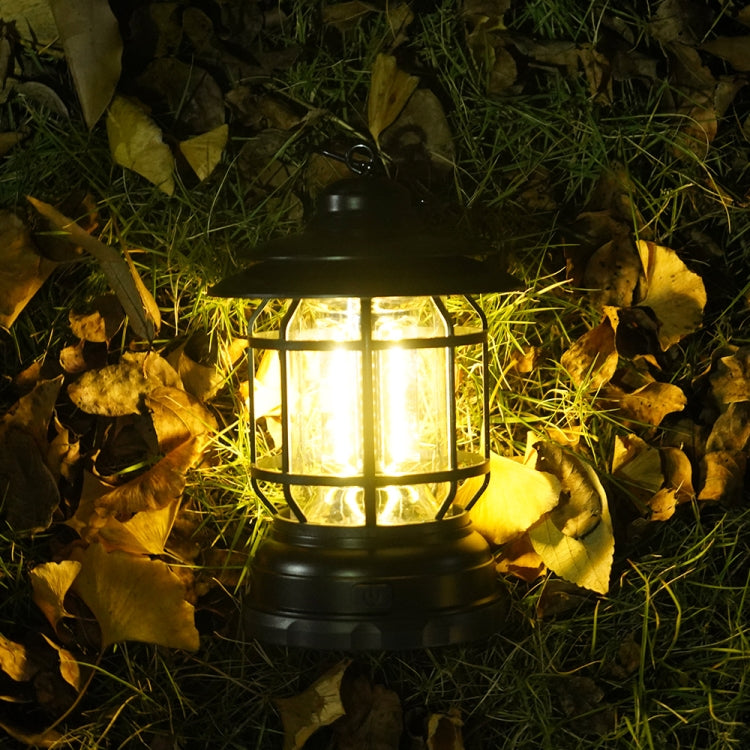 Bærbar Retro Hengende Lampe Lantern Camping Telt Lys, Type: Batteritype, Ikke Inkludert Batteri (Rød)