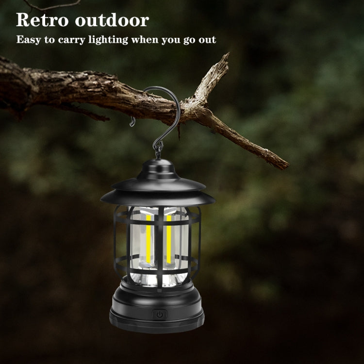 Bærbar Retro Hengende Lampe Lantern Camping Telt Lys, Type: Batteritype, Ikke Inkludert Batteri (Rød)
