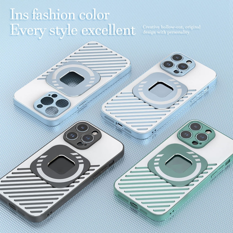 Norvo | For iPhone 14 R-JUST Telefonveske Speil Kvadrat Rund PC+TPU (Svart)