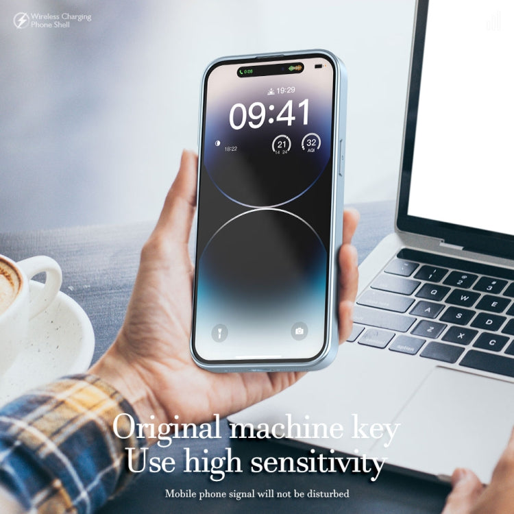 Norvo | For iPhone 14 R-JUST Telefonveske Speil Kvadrat Rund PC+TPU (Svart)