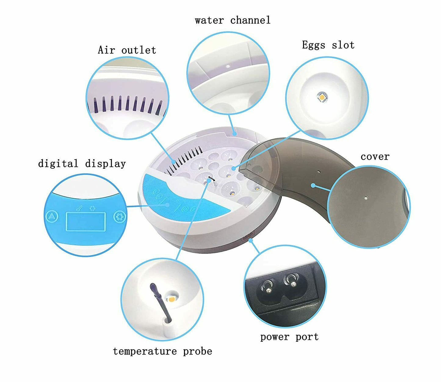 Norvo | Egg Incubator for Chicken Eggs Inkubator for Egg Hatching Chicks with Temp Control LED Chicken Hatcher