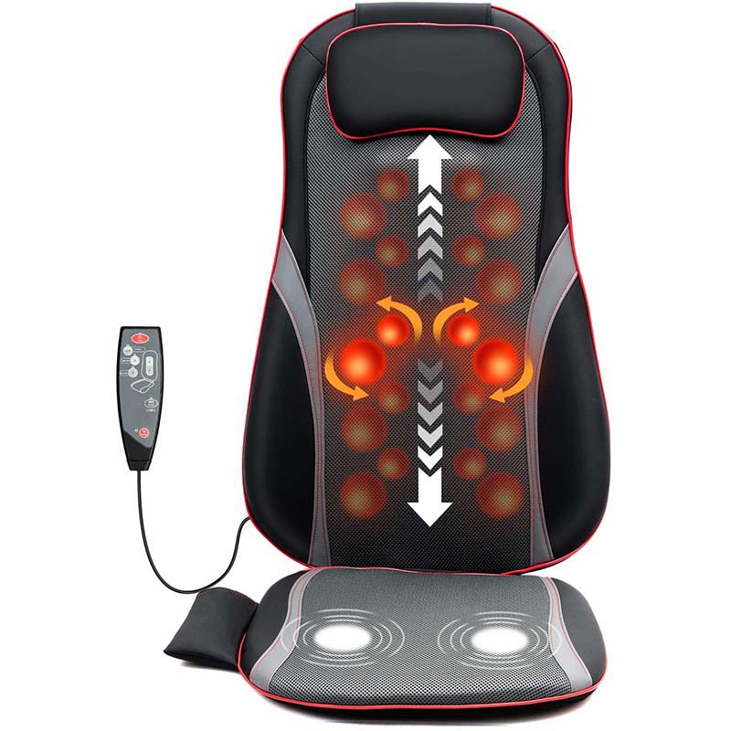 Norvo | Shiatsu Full Body Back Massager with Heat & Adjustable Seat – Stress & Pain Relief Cushion