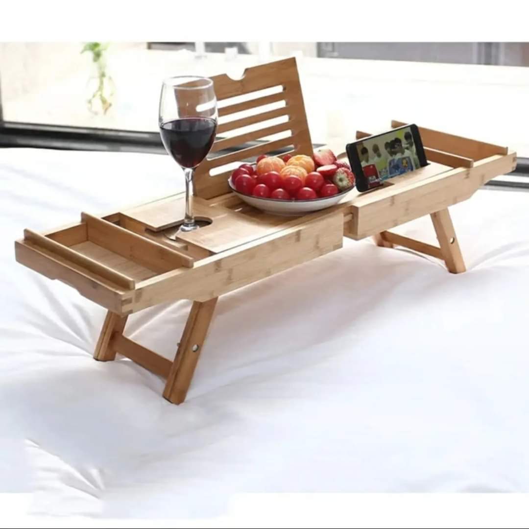 Norvo | Utvidbar Bambus Badebalje/ Caddy Tray med Stativ