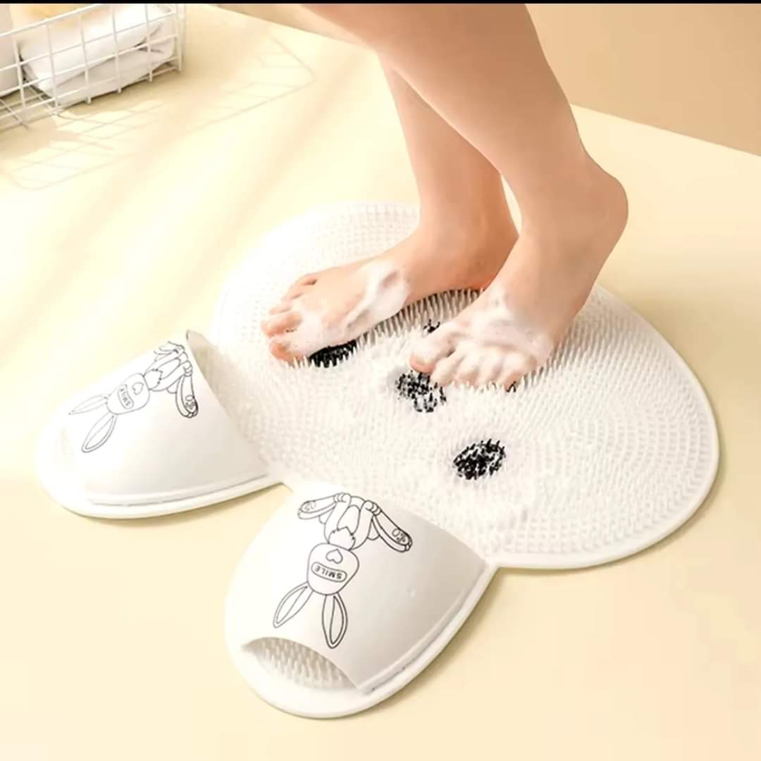 Antiskli badematte med skrubber