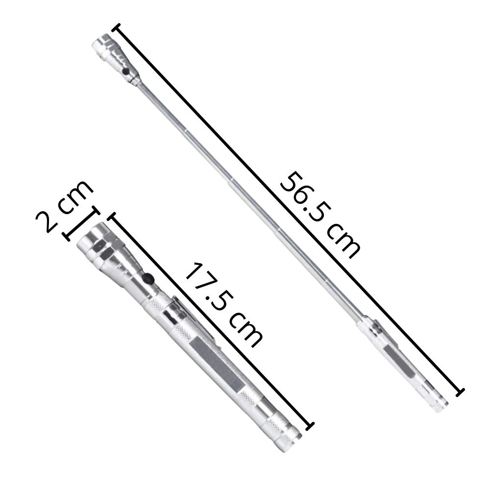 Teleskopisk magnetisk LED-lommelykt