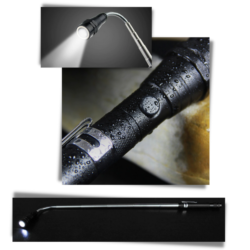 Teleskopisk magnetisk LED-lommelykt