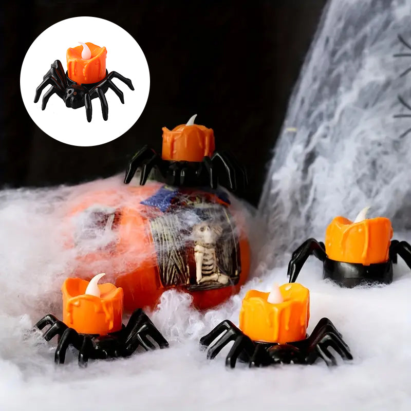 Norvo | ️Halloween Edderkopp Te-lys Spooky Elektrisk Flakkende Kunstige Lys