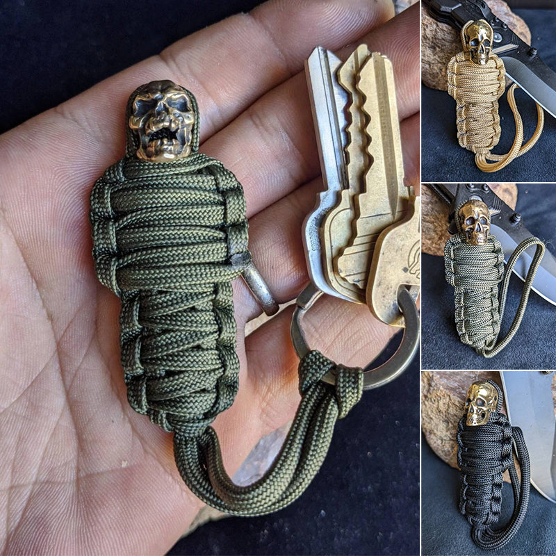 Norvo | Paracord nøkkelring mumie messing hodeskalle
