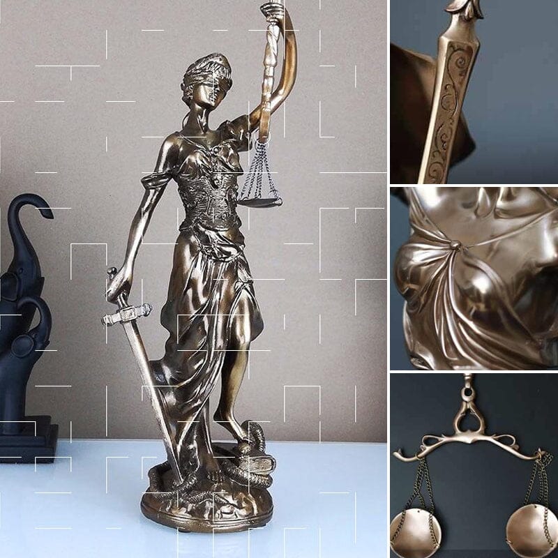 Dekorativ statue av rettferdighetens gudinne