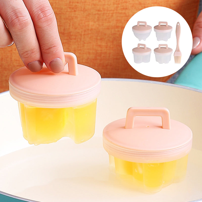 Norvo | Søt Kokt Egg Form🥚🥚4 PCS/Sett Med Pensel