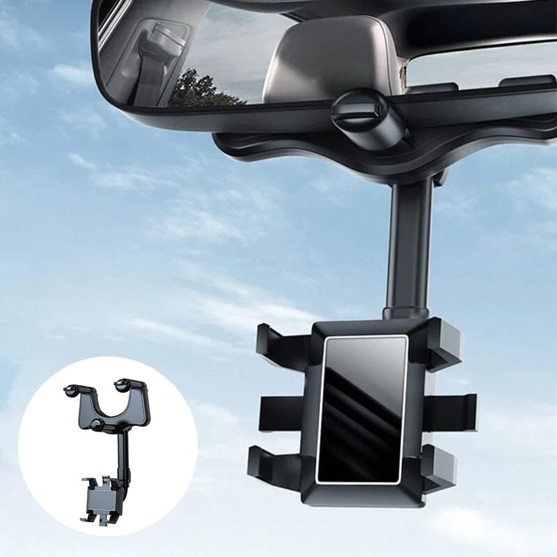 Norvo | Multifunksjonell 360 Rotérbar Bil Bakspeil Telefonholder