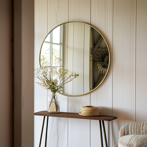 Norvo | Vintage-stil messingramme rund speil