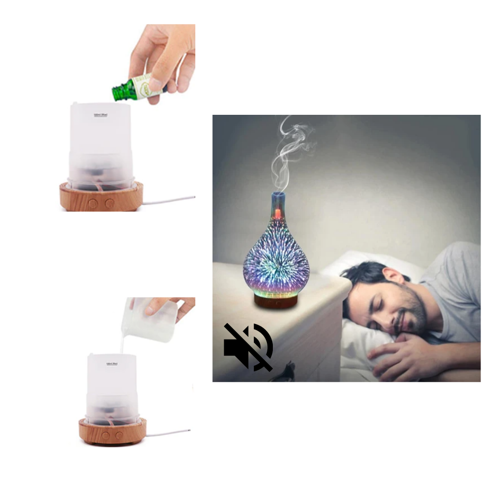 Vaseformet eterisk olje diffuser med fyrverkeri mønster