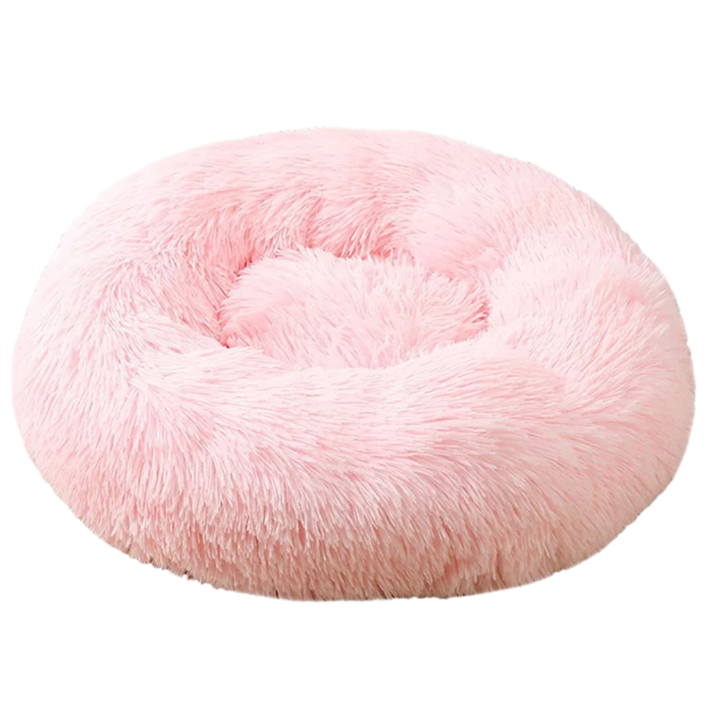 Smultring kjæledyrseng i fluffy plysj