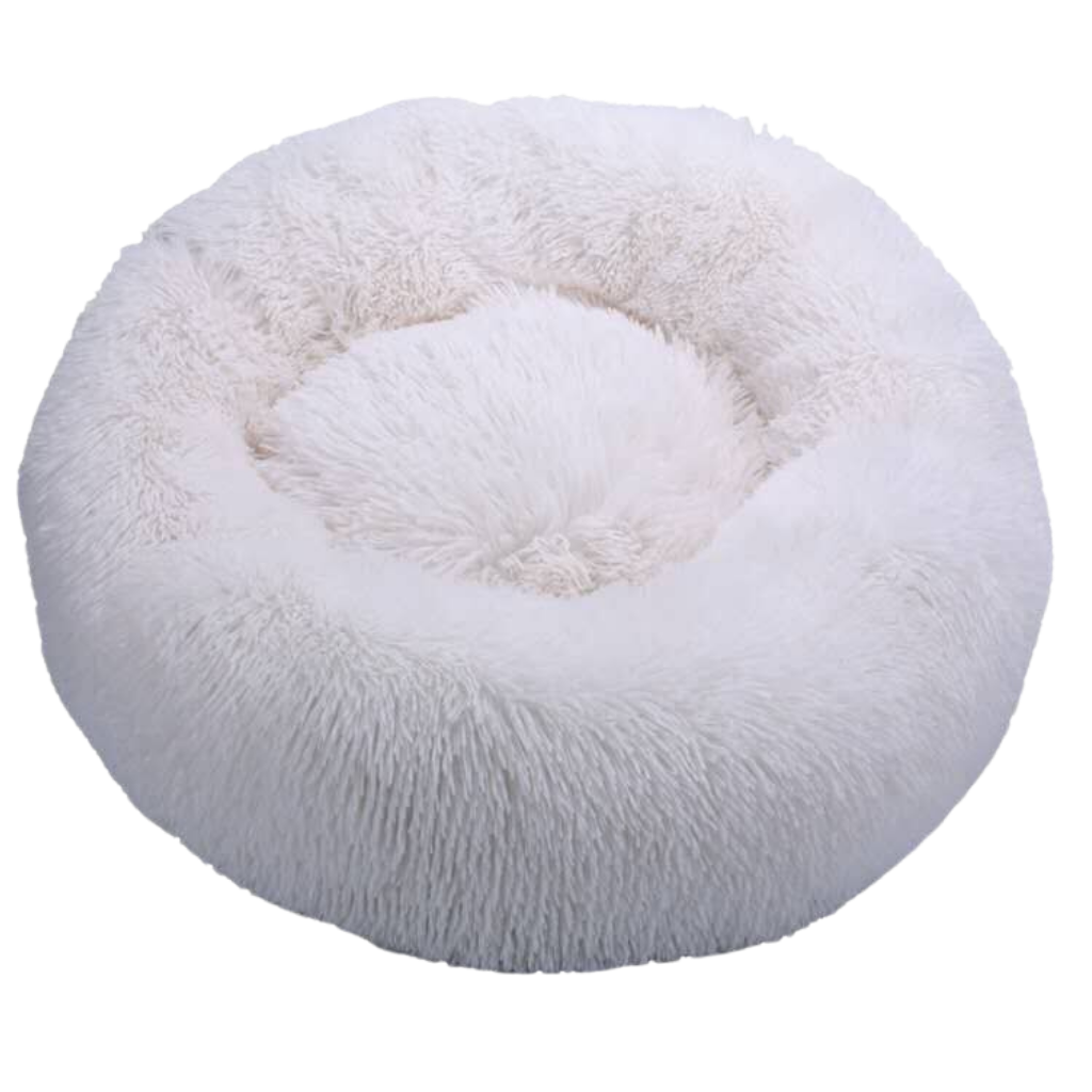 Smultring kjæledyrseng i fluffy plysj
