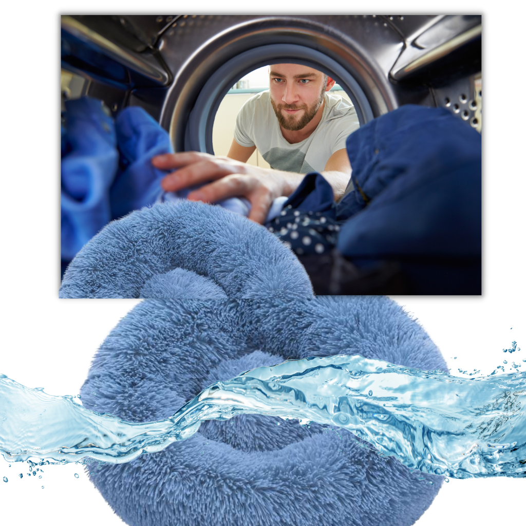 Smultring kjæledyrseng i fluffy plysj