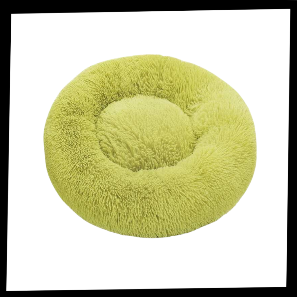 Smultring kjæledyrseng i fluffy plysj