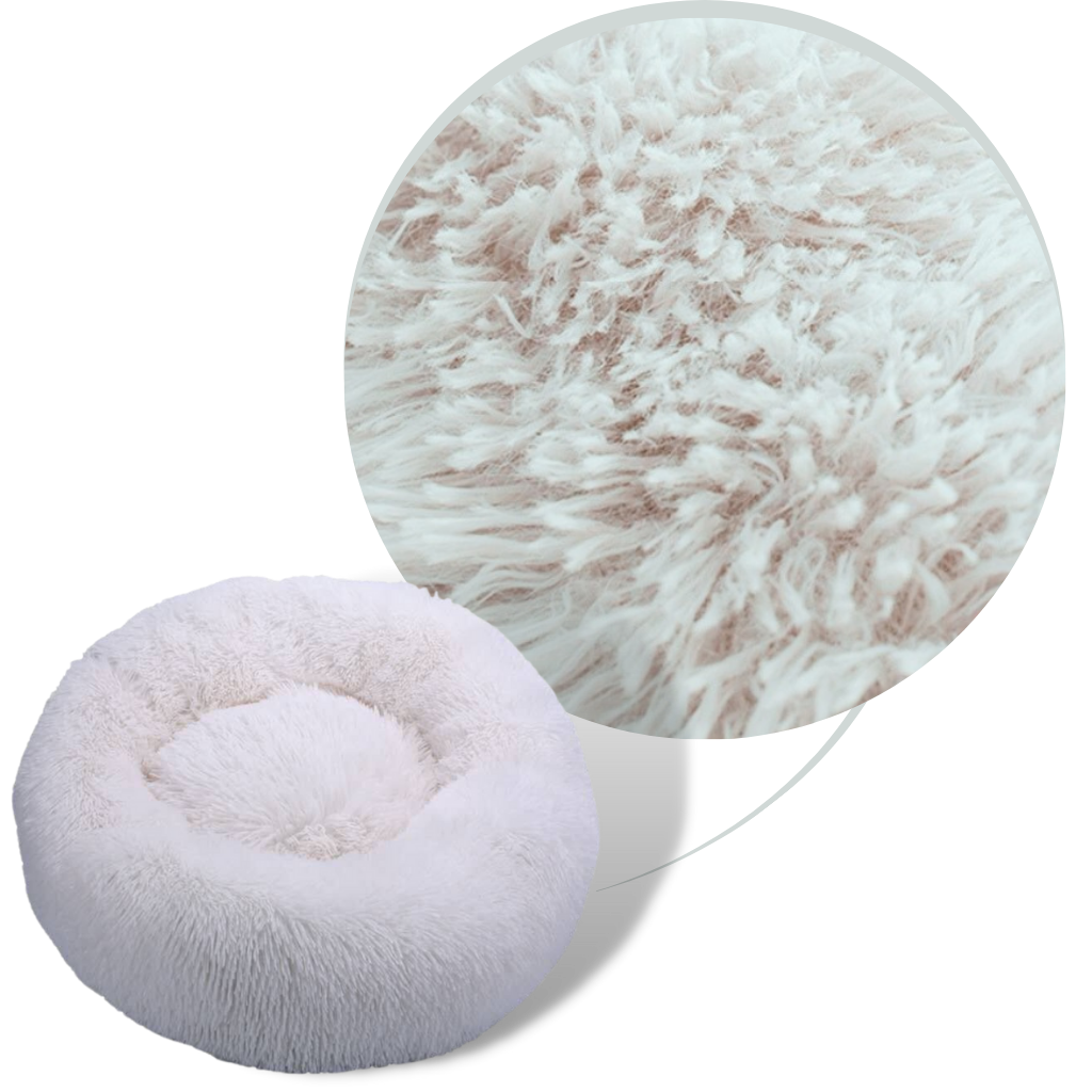 Smultring kjæledyrseng i fluffy plysj