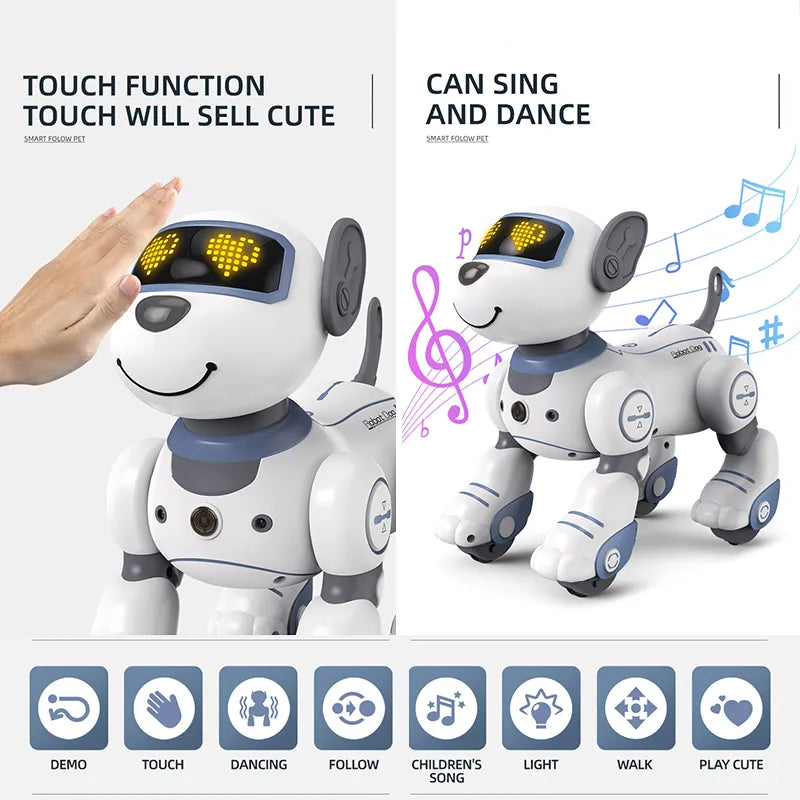 Norvo | Robot Electronics Hund, Stunt Hund, Talekommando, Programmerbar Berøringssans, Musikksang, Robot Hund for Barns Leker