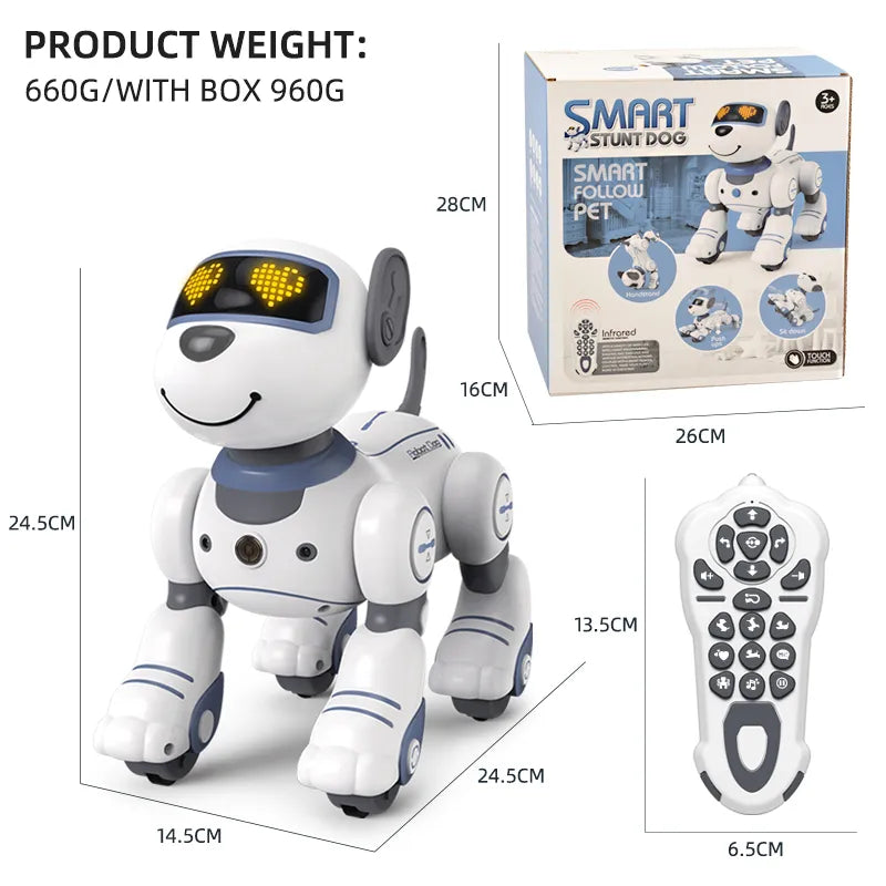 Norvo | Robot Electronics Hund, Stunt Hund, Talekommando, Programmerbar Berøringssans, Musikksang, Robot Hund for Barns Leker