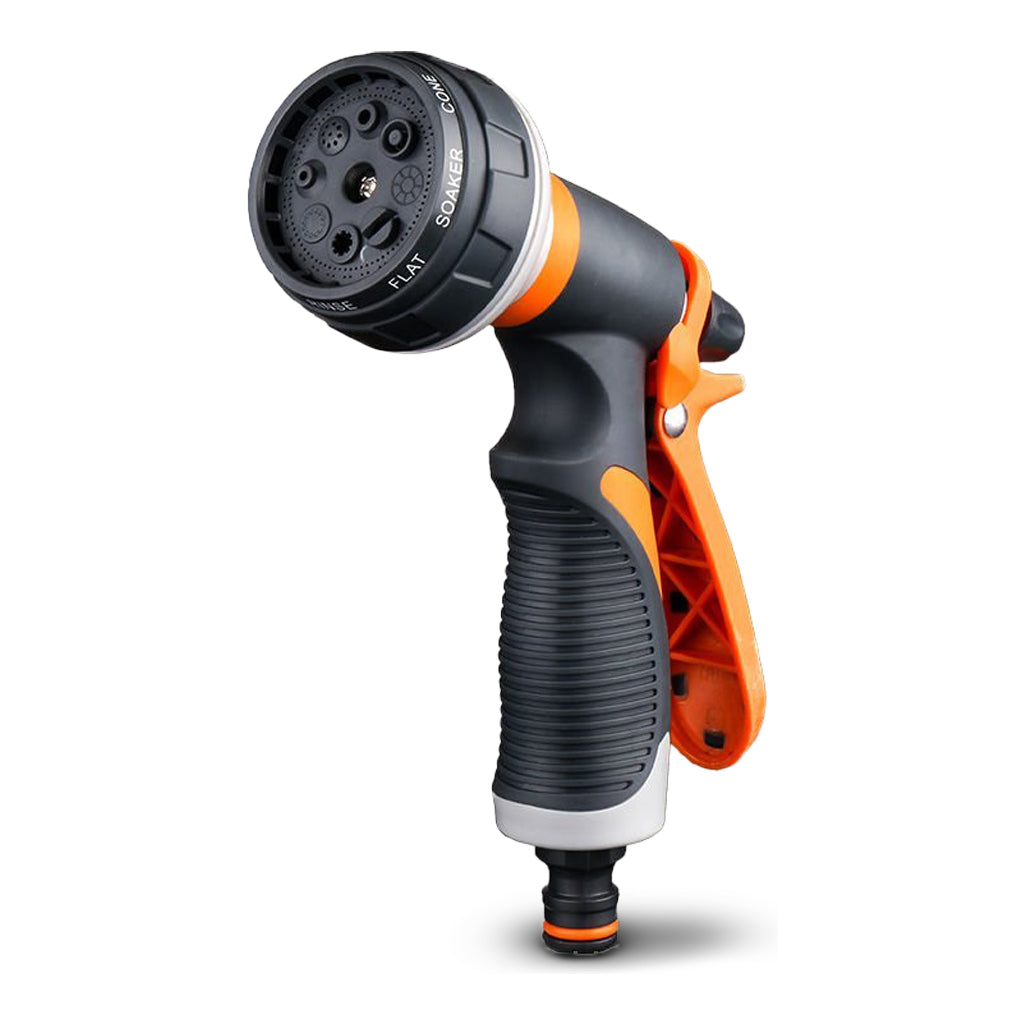 Sprøytepistol til hageslange med 8 stråler