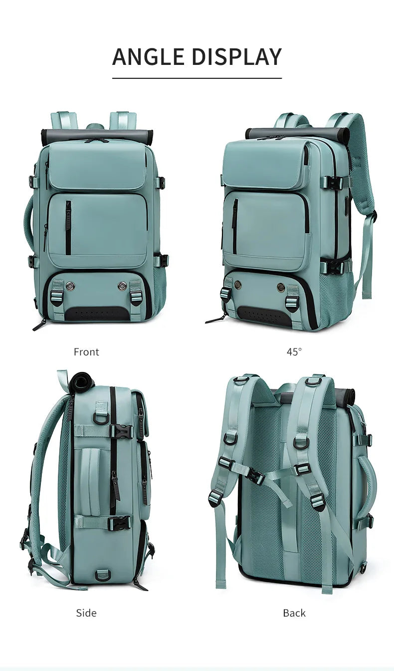 Norvo | TRAVELMAX Pack – Stor vanntett reise ryggsekk med USB-ladeport
