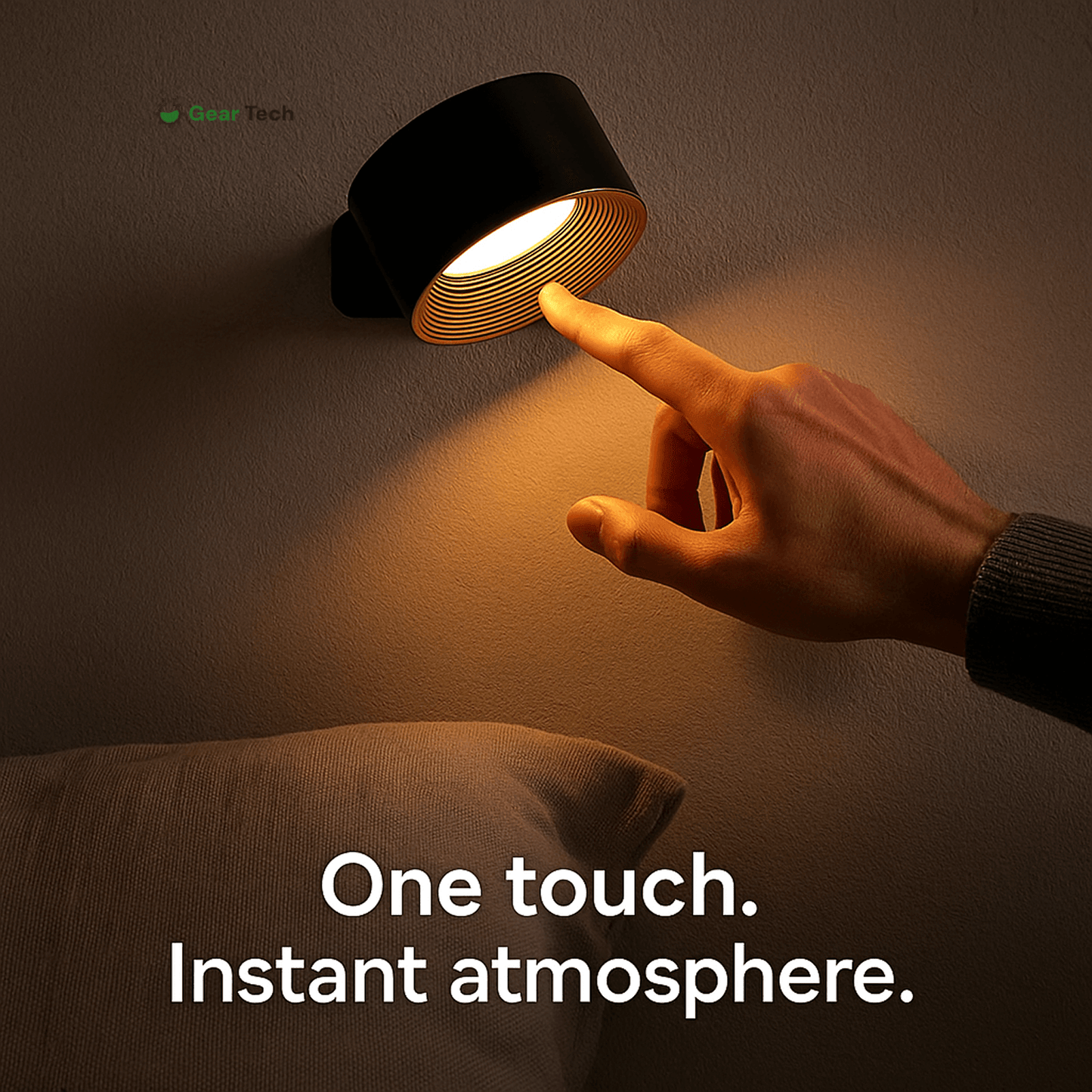 Norvo | Trådløs oppladbar 360° vegglampe | Energisparende LED, berøringskontroll og allsidig for boligbelysning
