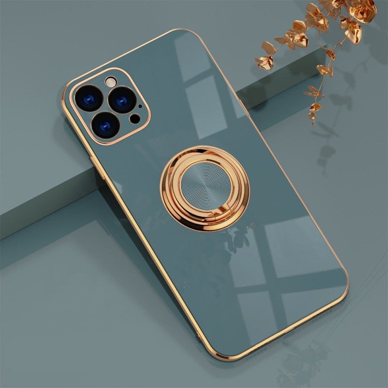 Norvo iPhone-deksel med metallstativring