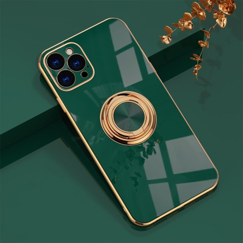 Norvo iPhone-deksel med metallstativring