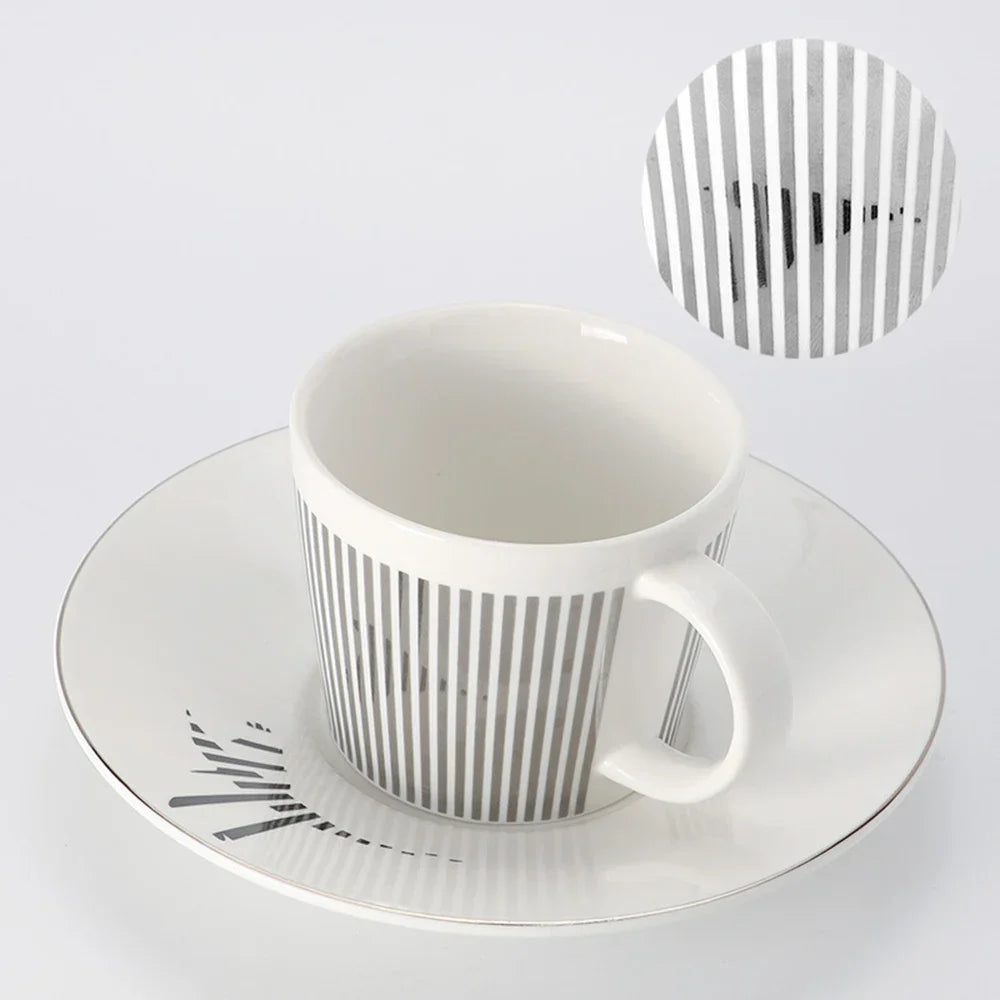 Norvo | Kreativ dynamisk SLR kopp Leopard anamorfisk zebra kopp Luycho kaffe te kopp sett med underlag 90ml-225ml