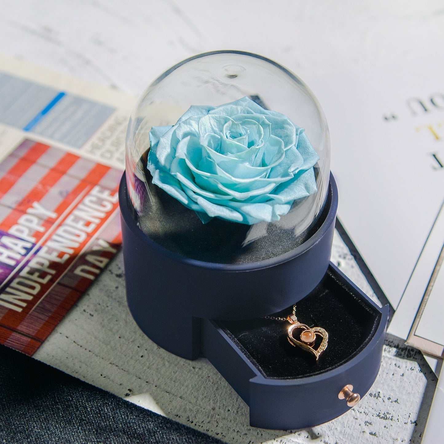 Norvo | Naturlig Evig Rose Smykkeske