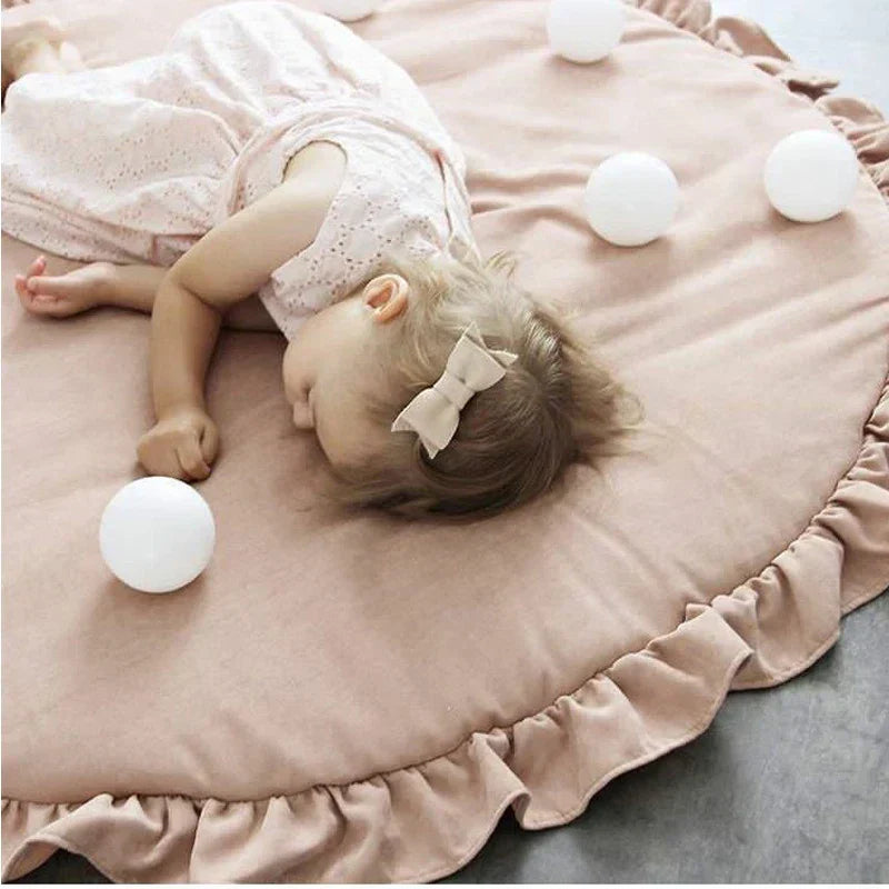 CozyCotton Rund Matte – Myk Lek- og Krabbe Matte