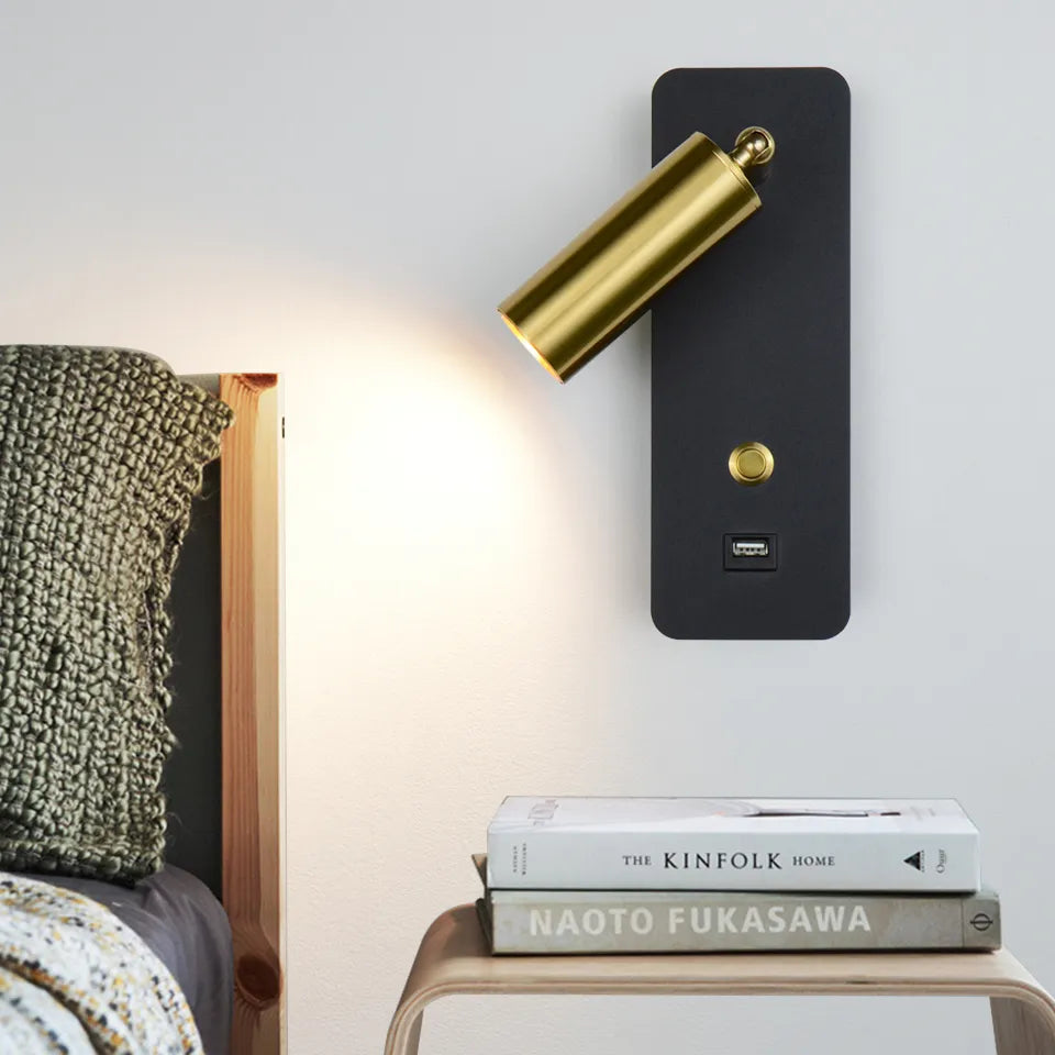 Leselampe med bryter og USB-lader